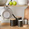 image:imageDII Kitchen Ceramics Collection Canister Set Mixed Print BlackGold 3 PieceMixed Print  BlackGold