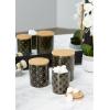 image:imageDII Kitchen Ceramics Collection Canister Set Mixed Print BlackGold 3 PieceMixed Print  BlackGold