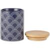 image:imageDII Kitchen Ceramics Collection Canister Set Mixed Print BlackGold 3 PieceMixed Print  Nautical Blue