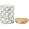 image:imageDII Kitchen Ceramics Collection Canister Set Mixed Print BlackGold 3 PieceMixed Print  WhiteBlack
