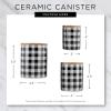 image:imageDII Kitchen Ceramics Collection Canister Set Mixed Print BlackGold 3 PieceMixed Print  WhiteBlack