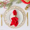 image:imageDII Cotton Buffet Napkin Set 16x16 White 12 PieceTango Red