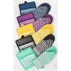 image:imageDII Quilted Kitchen Oven Mitt amp Potholder Set Hanging Loop for Convenient Storage OM 65x12PH 8x85 Pink Damask Print 2 PieceOmbre Yellow Chevron