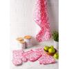 image:imageDII Quilted Kitchen Oven Mitt amp Potholder Set Hanging Loop for Convenient Storage OM 65x12PH 8x85 Pink Damask Print 2 PiecePink Damask Print