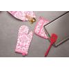 image:imageDII Quilted Kitchen Oven Mitt amp Potholder Set Hanging Loop for Convenient Storage OM 65x12PH 8x85 Pink Damask Print 2 PiecePink Damask Print