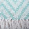image:imageDII Rustic Farmhouse Throw Blanket with Decorative Tassles Use for Chair Couch Bed Picnic Camping Beach amp Just Staying Cozy at Home 50 x 60 Large Chevron Nautical BlueAqua