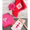 image:imageDII Valentines Day Collection Kitchen Dishtowel Set 18x28 Woven Check 3 PieceEmbellished Hearts