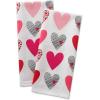 image:imageDII Valentines Day Collection Kitchen Dishtowel Set 18x28 Woven Check 3 PieceHearts Collage