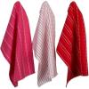 image:imageDII Valentines Day Collection Kitchen Dishtowel Set 18x28 Woven Check 3 PieceHearts Dobby Stripe