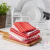 image:imageDII Valentines Day Collection Kitchen Dishtowel Set 18x28 Woven Check 3 PieceHearts Dobby Stripe