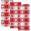 image:imageDII Valentines Day Collection Kitchen Dishtowel Set 18x28 Woven Check 3 PieceWoven Check