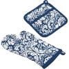 Nautical Blue Damask Print