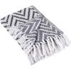 image:imageDII Rustic Farmhouse Throw Blanket with Decorative Tassles Use for Chair Couch Bed Picnic Camping Beach amp Just Staying Cozy at Home 50 x 60 Large Chevron Nautical BlueBlack