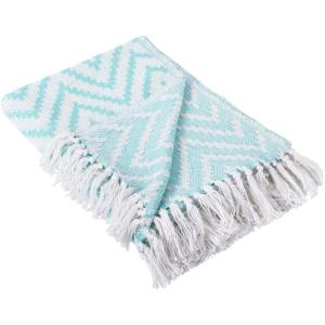 image:imageDII Rustic Farmhouse Throw Blanket with Decorative Tassles Use for Chair Couch Bed Picnic Camping Beach amp Just Staying Cozy at Home 50 x 60 Large Chevron Nautical BlueAqua