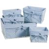 image:imageDII Farmhouse Chicken Wire Storage Baskets with Liner Set of 5 Antique Denim Assorted Sizes