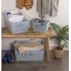 image:imageDII Farmhouse Chicken Wire Storage Baskets with Liner Set of 5 Antique Denim Assorted Sizes
