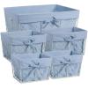 image:imageDII Farmhouse Chicken Wire Storage Baskets with Liner Set of 5 Antique Denim Assorted Sizes