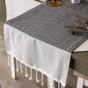 image:imageDII Bordered Dobby Woven Table Runner 15 x 108 Gray 1 PieceBlack