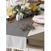 image:imageDII Bordered Dobby Woven Table Runner 15 x 108 Gray 1 PieceBlack