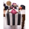 image:imageDII Cabana Dobby Stripe Tabletop Collection 18x72inch Table Runner Navy amp WhiteBlack  White