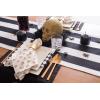 image:imageDII Cabana Dobby Stripe Tabletop Collection 18x72inch Table Runner Navy amp WhiteBlack  White
