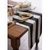 image:imageDII Cabana Dobby Stripe Tabletop Collection 18x72inch Table Runner Navy amp WhiteBlack  White