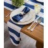 image:imageDII Cabana Dobby Stripe Tabletop Collection 18x72inch Table Runner Navy amp WhiteNavy  White