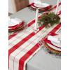 image:imageDII Embroidered Mistletoe 100 Cotton Machine Washable Table Runner for Dinner Parties Christmas and Holidays  14x72Red Tinsel