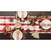 image:imageDII Embroidered Mistletoe 100 Cotton Machine Washable Table Runner for Dinner Parties Christmas and Holidays  14x72Red Tinsel