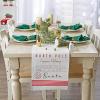 image:imageDII Embroidered Mistletoe 100 Cotton Machine Washable Table Runner for Dinner Parties Christmas and Holidays  14x72Santas Workshop