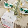 image:imageDII Embroidered Mistletoe 100 Cotton Machine Washable Table Runner for Dinner Parties Christmas and Holidays  14x72Santas Workshop