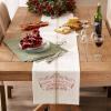 image:imageDII Embroidered Mistletoe 100 Cotton Machine Washable Table Runner for Dinner Parties Christmas and Holidays  14x72Vintage Merry French Stripe