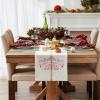 image:imageDII Embroidered Mistletoe 100 Cotton Machine Washable Table Runner for Dinner Parties Christmas and Holidays  14x72Vintage Merry French Stripe