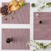 image:imageDII Farmhouse Stripe Woven Tabletop Collection Placemat Set 13x1725 Gray 6 PieceBarn Red