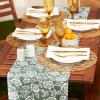 image:imageDII Floral Outdoor Tabletop Collection Water Resistant 14x72 Runner Artichoke Green