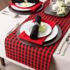 image:imageDII Gingham Check Tabletop Collection RedBlack Table Runner 14x72Red  Black