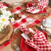 image:imageDII Gingham Check Tabletop Collection RedBlack Table Runner 14x72Red