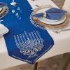 image:imageDII Hanukkah Tabletop Decoration Festival of Lights Celebration Dcor Placemat Set 20x20 Dove 4 PieceEmbroidered Menorah