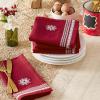 image:imageDII Holiday Nordic Dining Kitchen amp Table Dcor Collection Christmas Placemat Set 13x19 Jacquard Stripe Snowflake 4 PieceEmbroidered Snowflake