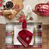 image:imageDII Holiday Nordic Dining Kitchen amp Table Dcor Collection Christmas Placemat Set 13x19 Jacquard Stripe Snowflake 4 PieceEmbroidered Snowflake