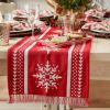 image:imageDII Holiday Nordic Dining Kitchen amp Table Dcor Collection Christmas Placemat Set 13x19 Jacquard Stripe Snowflake 4 PieceReversible Jacquard Stripe Snowflake