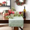 image:imageDII Holiday Sparkle Sprigs Collection Kitchen Dcor amp Table Decoration Christmas Table Runner 14x108 Green Dobby StripeChristmas Greenery