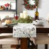 image:imageDII Holiday Sparkle Sprigs Collection Kitchen Dcor amp Table Decoration Christmas Table Runner 14x108 Green Dobby StripeChristmas Greenery