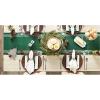 image:imageDII Holiday Sparkle Sprigs Collection Kitchen Dcor amp Table Decoration Christmas Table Runner 14x108 Green Dobby StripeGreen Dobby Stripe