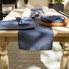 image:imageDII IndoorOutdoor ReUsable Tabletop Collection Tonal Lattice Machine Washable Table Runner 14x72 ArtichokeFrench Blue