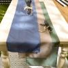 image:imageDII IndoorOutdoor ReUsable Tabletop Collection Tonal Lattice Machine Washable Table Runner 14x72 ArtichokeFrench Blue