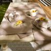 image:imageDII IndoorOutdoor ReUsable Tabletop Collection Tonal Lattice Machine Washable Table Runner 14x72 ArtichokeStone