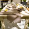 image:imageDII IndoorOutdoor ReUsable Tabletop Collection Tonal Lattice Machine Washable Table Runner 14x72 ArtichokeStone