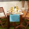 image:imageDII IndoorOutdoor ReUsable Tabletop Collection Tonal Lattice Machine Washable Table Runner 14x72 ArtichokeStorm Blue