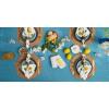 image:imageDII IndoorOutdoor ReUsable Tabletop Collection Tonal Lattice Machine Washable Table Runner 14x72 ArtichokeStorm Blue